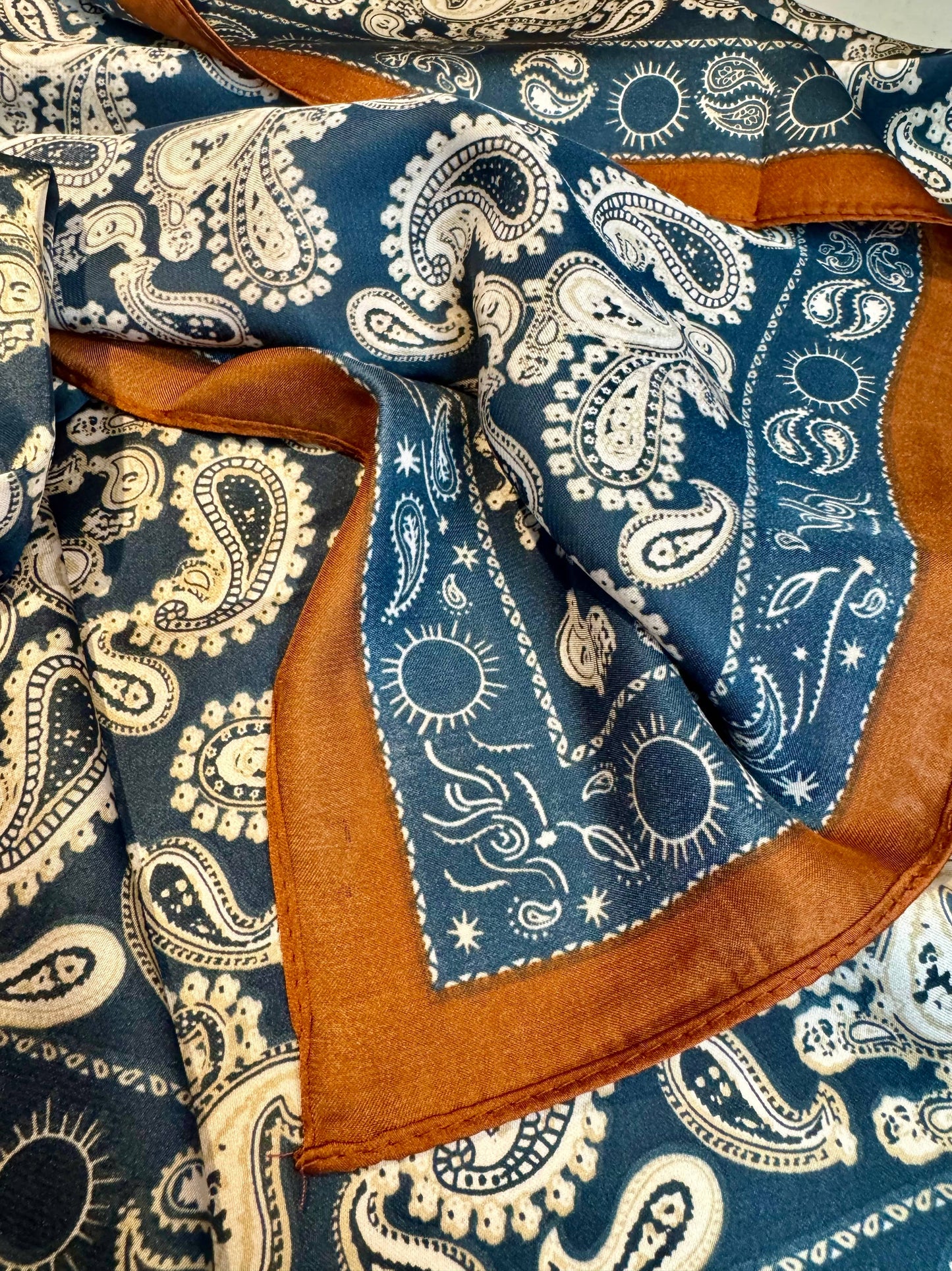 Western Paisley Silk Scarf Bandana