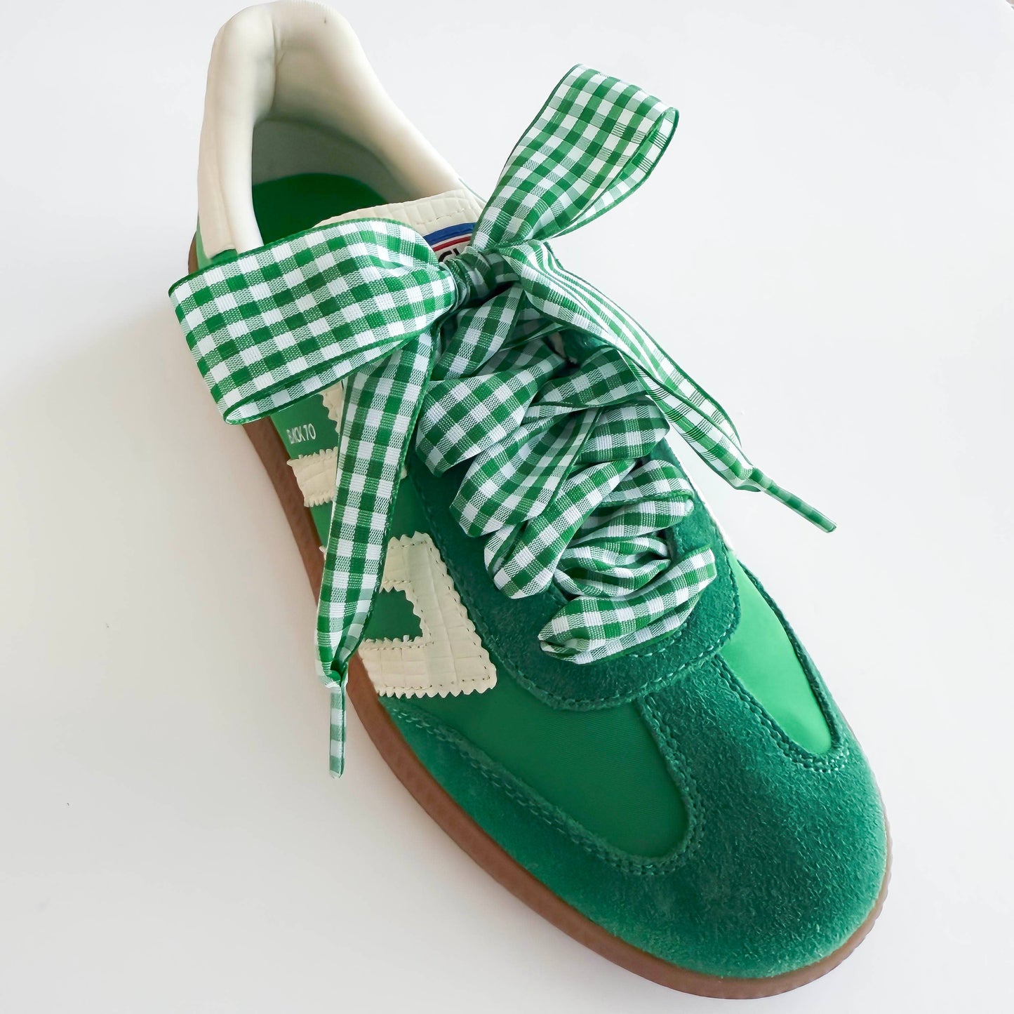 Gingham Shoe Lace Sets– Ribbon Bow Shoe Accessories