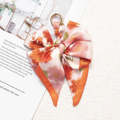 Vintage Print Satin Bow Bag Charms