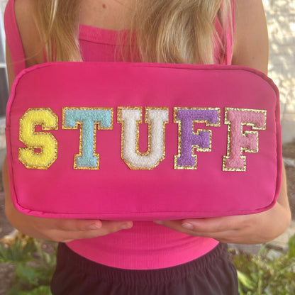 CLEARANCE Cosmetic or Toiletry Bag with Varsity Letter Patch