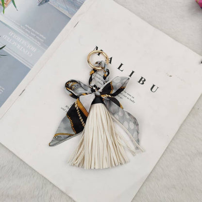 Bow Scarf Tassel Bag Charm