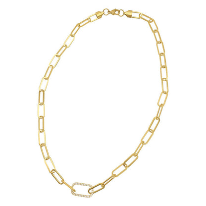 Paper Clip Chain with Oversized Link Necklace gold