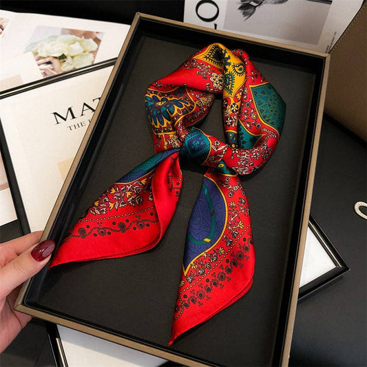 Vintage Print Silk Scarf