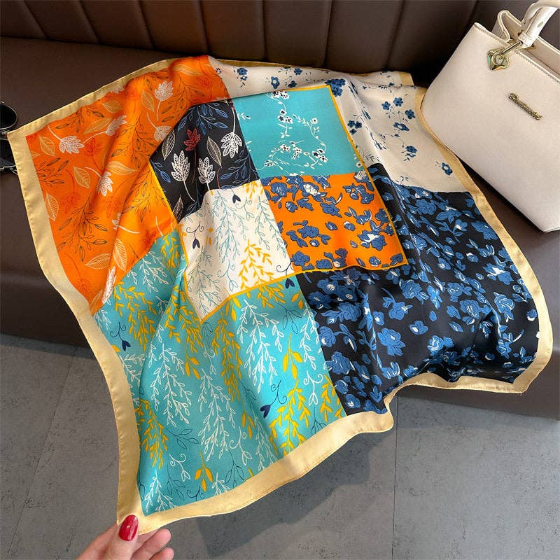 Abstract Silk Print Scarf