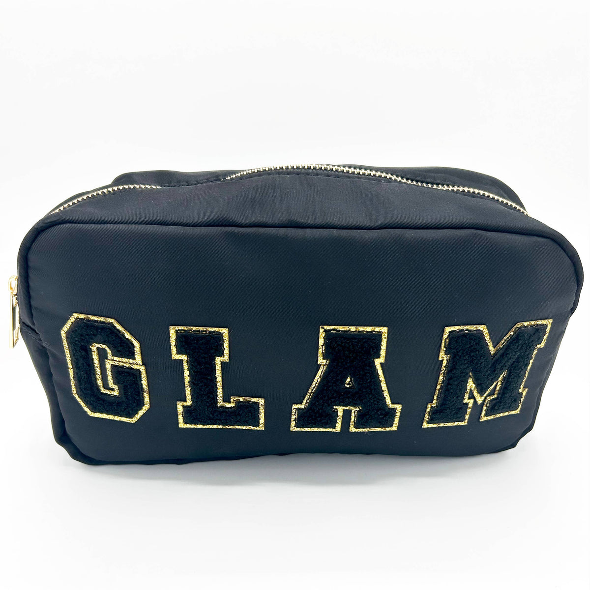 CLEARANCE Cosmetic or Toiletry Bag with Varsity Letter Patch