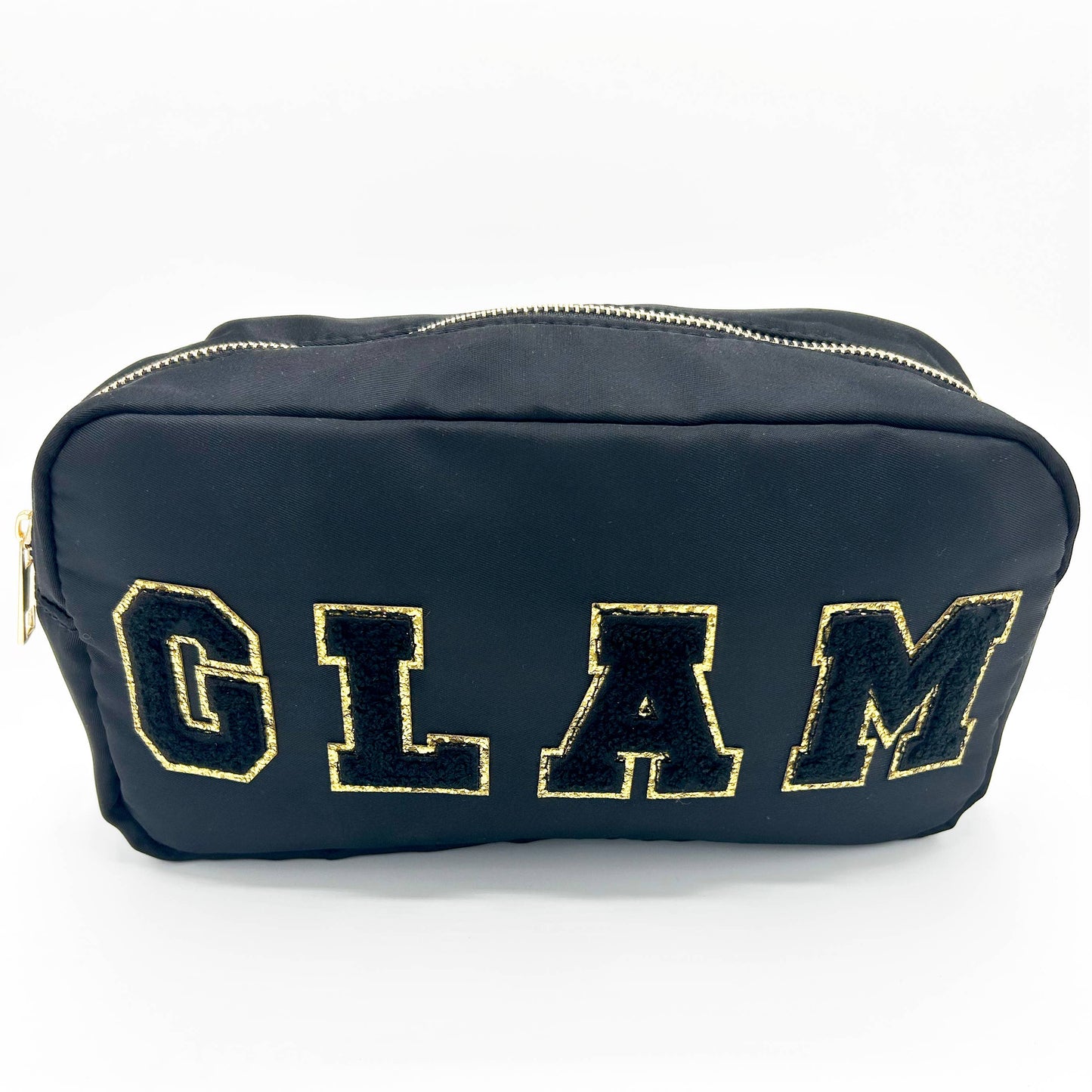 CLEARANCE Cosmetic or Toiletry Bag with Varsity Letter Patch