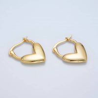 24K Gold Filled Minimal Heart Latch Hoop Earring