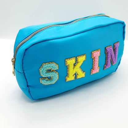 CLEARANCE Cosmetic or Toiletry Bag with Varsity Letter Patch