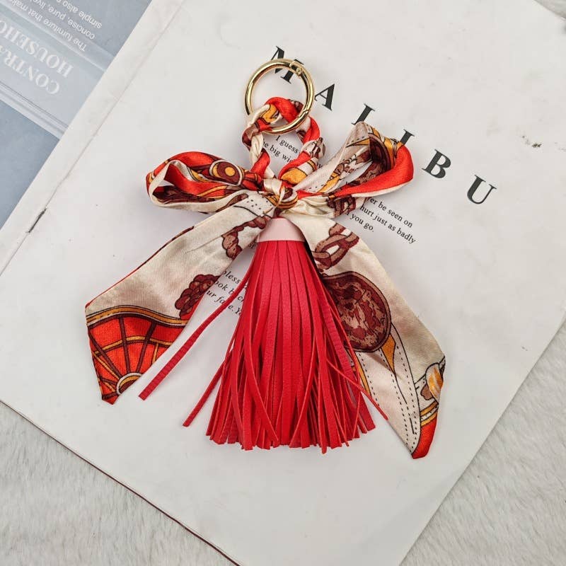Bow Scarf Tassel Bag Charm