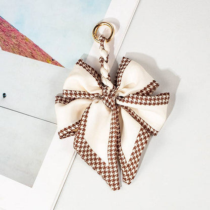 Vintage Print Satin Bow Bag Charms