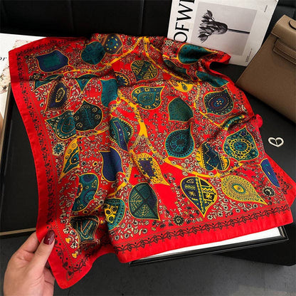 Vintage Print Silk Scarf