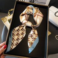 Blue Bridle Printed Silk Scarf