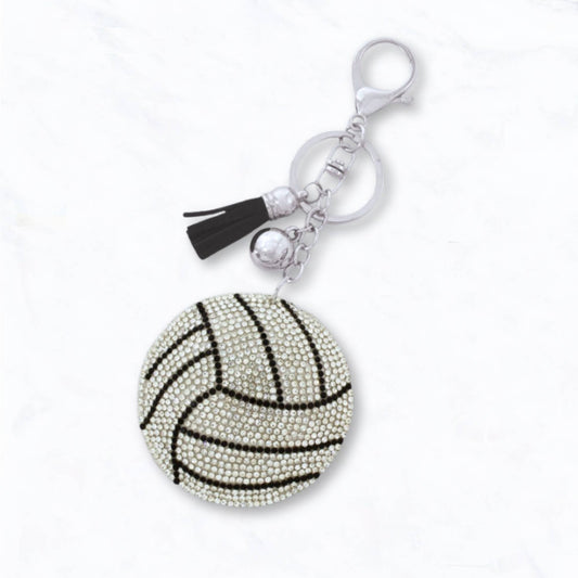 Crystal Volleyball Keychain with Tassel