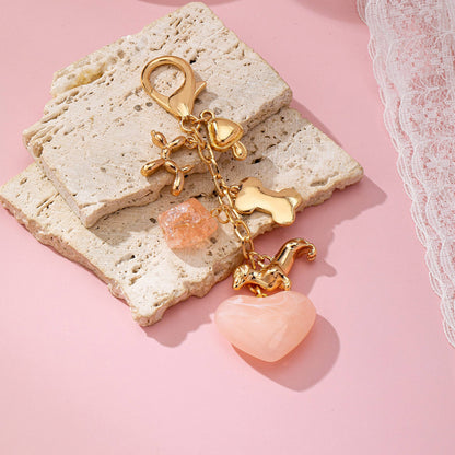 HEART DOG BONE KEY CHAIN BAG CHARM