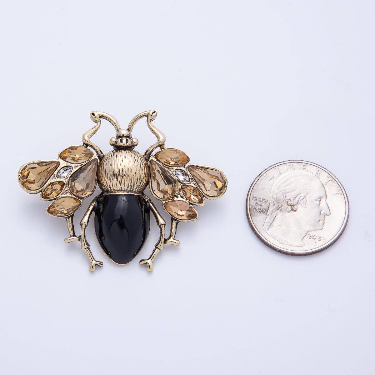 Vintage Gold 49mm x 38mm Insect Animal Pin Brooch | BH-030