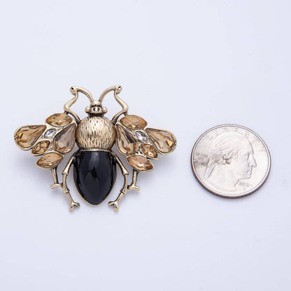 Vintage Gold 49mm x 38mm Insect Animal Pin Brooch | BH-030