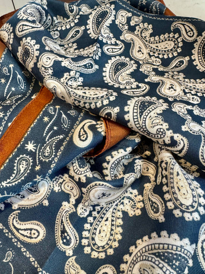 Western Paisley Silk Scarf Bandana