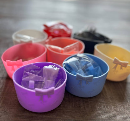 Silicone Bow Straw Topper with Matching Tumbler Boot