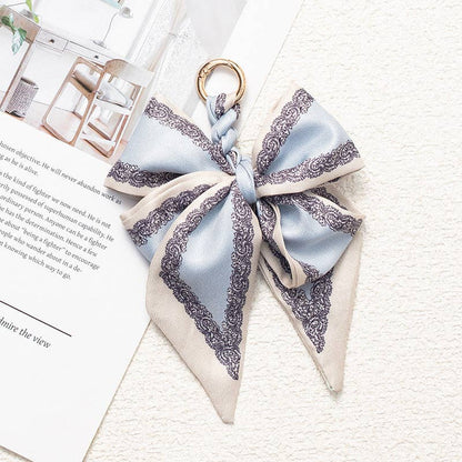Vintage Print Satin Bow Bag Charms