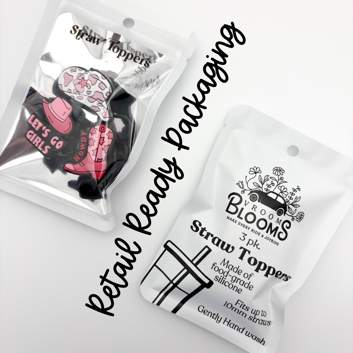 Straw Topper 3 pack - Groovy & Western Cowgirl Theme