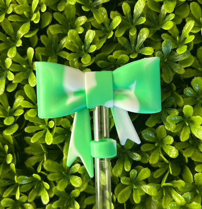Tie Dye Bow Straw Topper