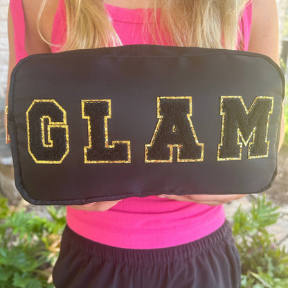 CLEARANCE Cosmetic or Toiletry Bag with Varsity Letter Patch