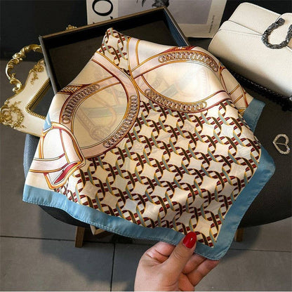 Blue Bridle Printed Silk Scarf
